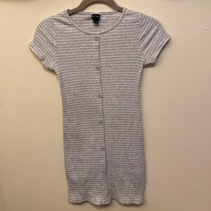 Short sleeve Girls Ribbed Stripe Dress